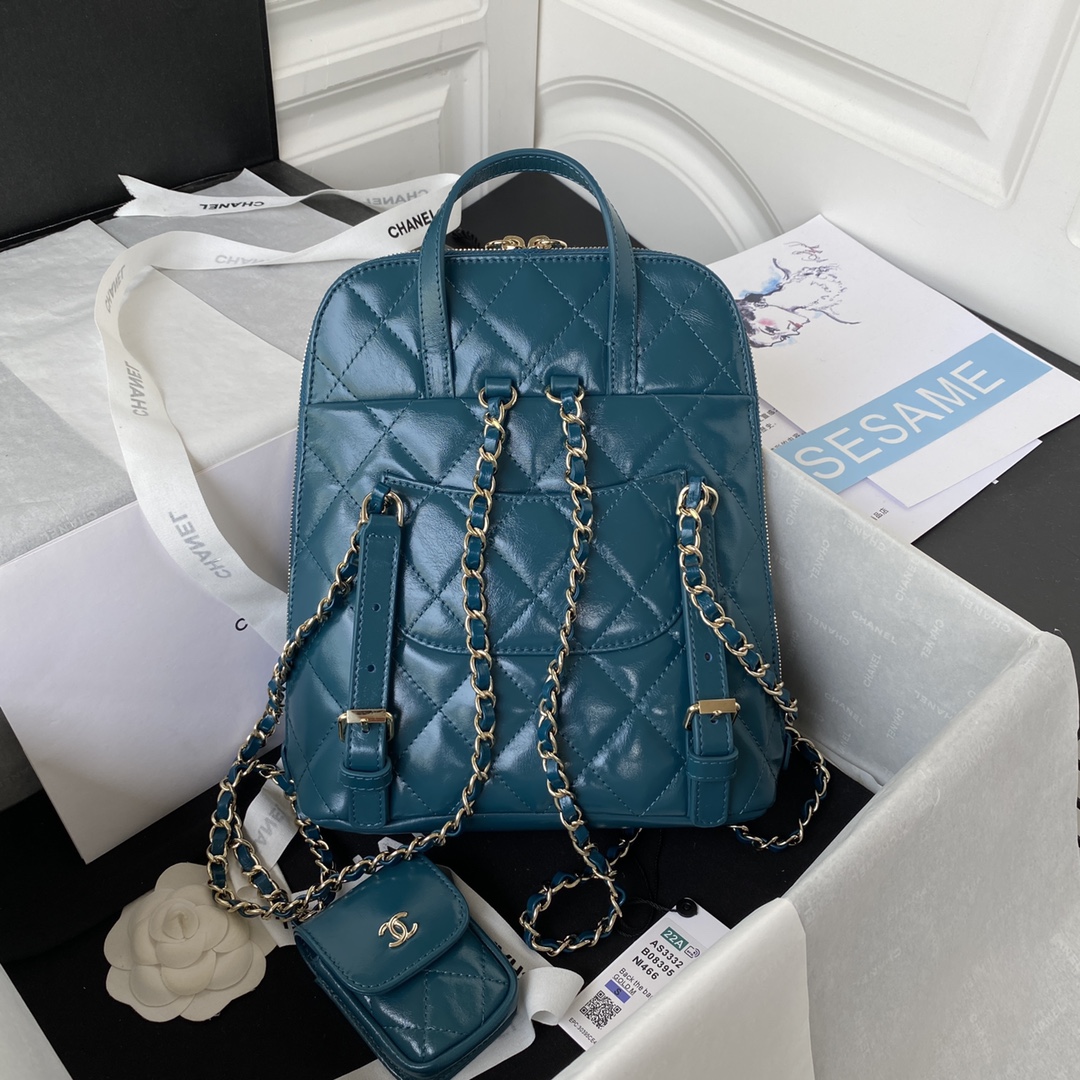 Calfskin Small Backpack AS3332 Blue